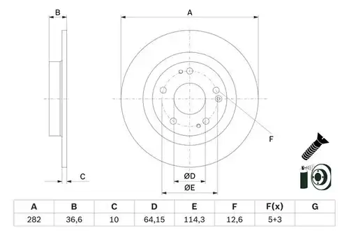 спирачен диск BOSCH 0 986 479 G90