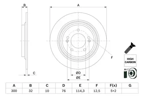 спирачен диск BOSCH 0 986 479 H01