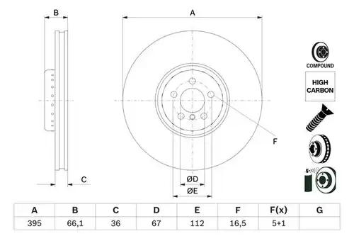 спирачен диск BOSCH 0 986 479 H12