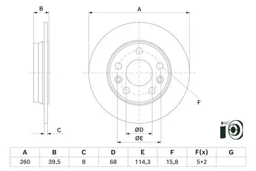 спирачен диск BOSCH 0 986 479 H69