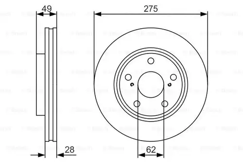 спирачен диск BOSCH 0 986 479 R58