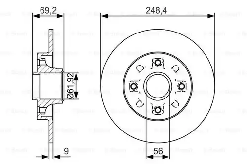 спирачен диск BOSCH 0 986 479 S43