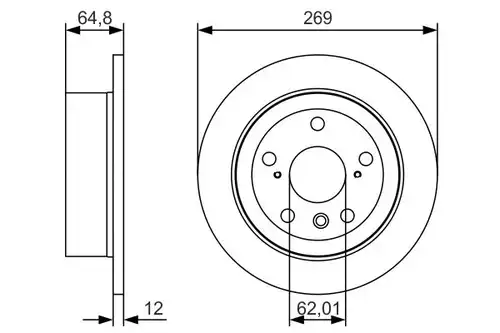 спирачен диск BOSCH 0 986 479 T13