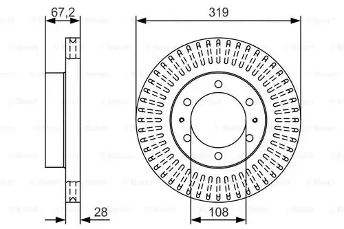 спирачен диск BOSCH 0 986 479 T36