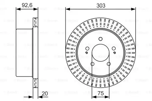 спирачен диск BOSCH 0 986 479 V26