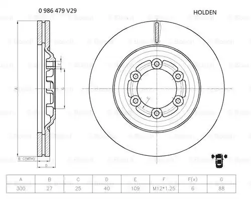 спирачен диск BOSCH 0 986 479 V29