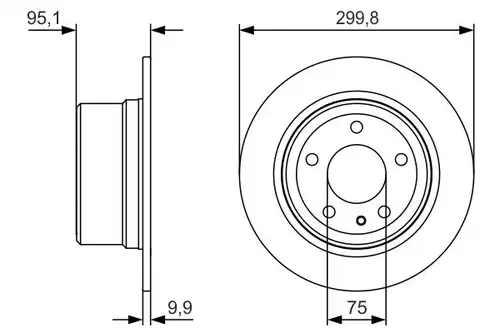 спирачен диск BOSCH 0 986 479 V37