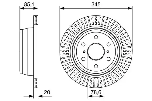 спирачен диск BOSCH 0 986 479 W32