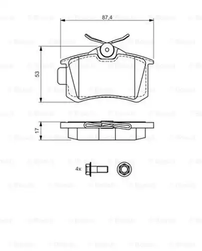 накладки BOSCH 0 986 494 515