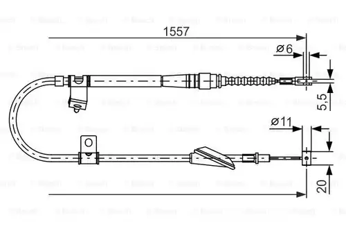 жило за ръчна спирачка BOSCH 1 987 477 609