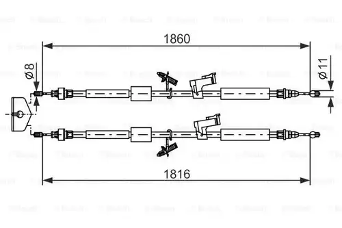 жило за ръчна спирачка BOSCH 1 987 482 189