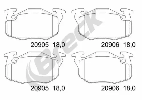 накладки BRECK 20906 00 702 00
