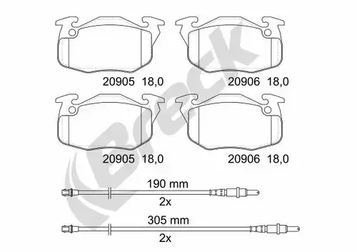 накладки BRECK 20906 00 702 10
