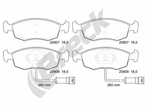 накладки BRECK 20907 00 702 10