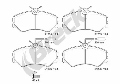 накладки BRECK 21205 00 703 10