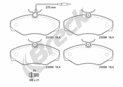накладки BRECK 23099 00 703 10