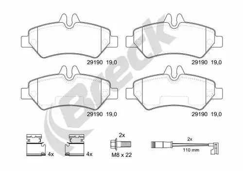 накладки BRECK 29190 00 703 10