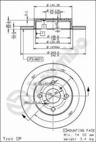 спирачен диск BRECO BS 7331