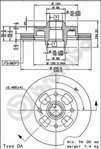 спирачен диск BRECO BS 8252