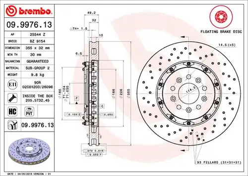 спирачен диск BRECO BZ 9154