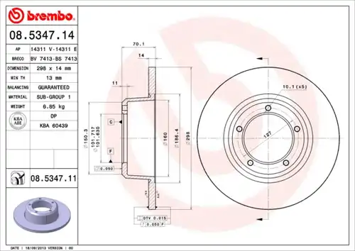 спирачен диск BREMBO 08.5347.14