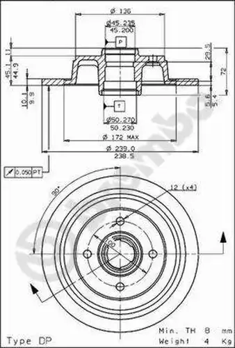 спирачен диск BREMBO 08.5653.10