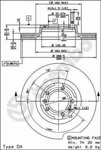 спирачен диск BREMBO 09.4115.10