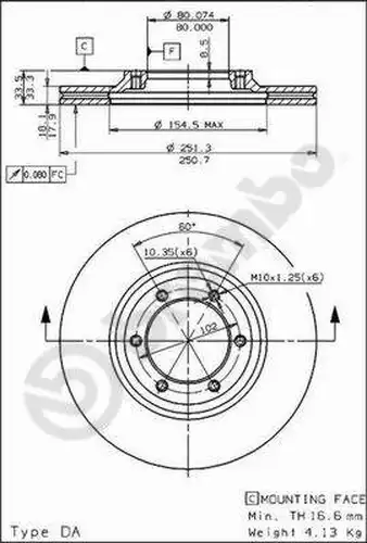 спирачен диск BREMBO 09.5705.10