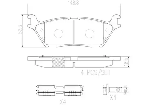 накладки BREMBO P24200N