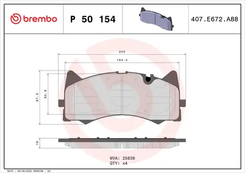 накладки BREMBO P 50 154