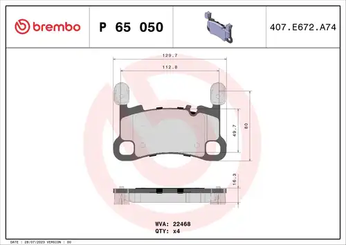 накладки BREMBO P 65 050