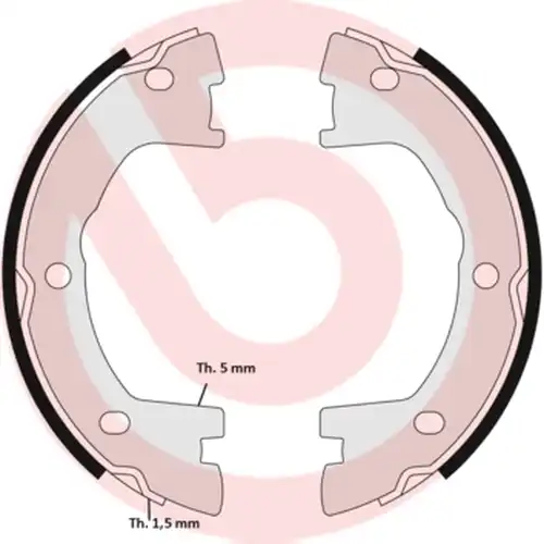 комплект спирачна челюст, ръчна спирачка BREMBO S A6 506