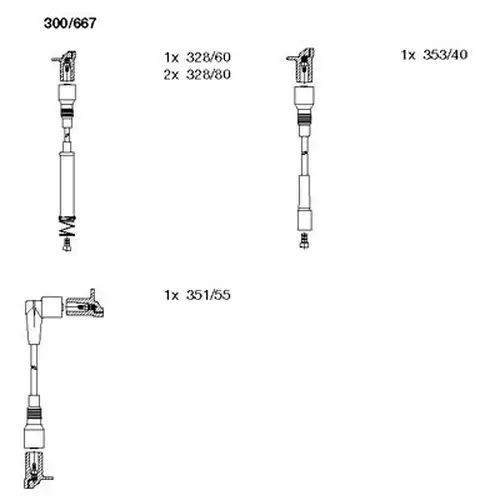 комплект запалителеи кабели BREMI 300/667