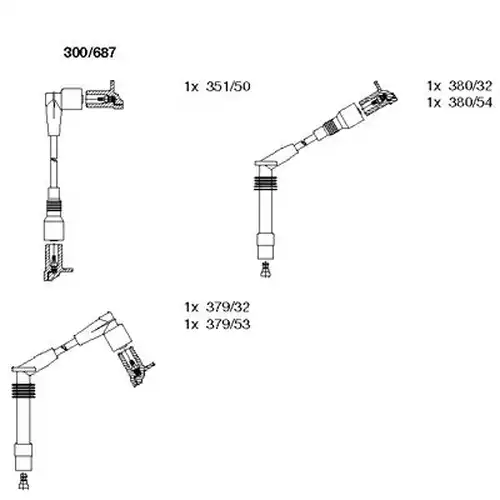 комплект запалителеи кабели BREMI 300/687
