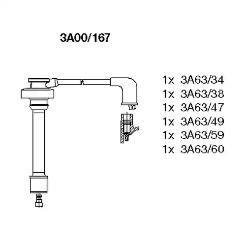 комплект запалителеи кабели BREMI 3A00/167