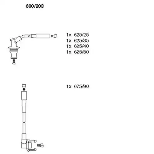 комплект запалителеи кабели BREMI 600/203