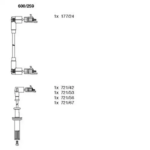 комплект запалителеи кабели BREMI 600/259