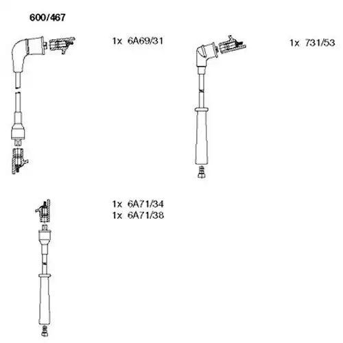 комплект запалителеи кабели BREMI 600/467