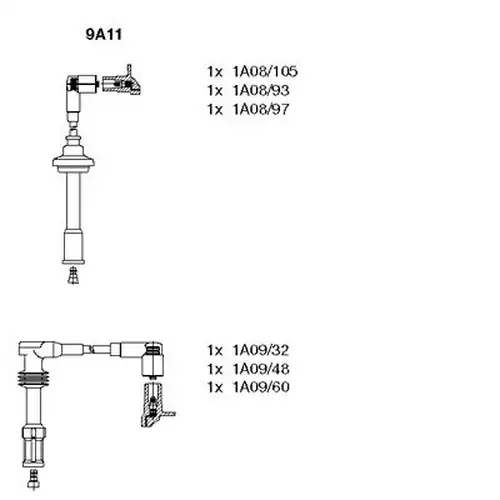 комплект запалителеи кабели BREMI 9A11