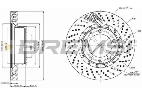 спирачен диск BREMSI CD7592VLS