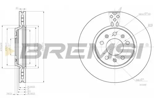 спирачен диск BREMSI CD7942V