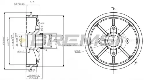 спирачен барабан BREMSI CR5637