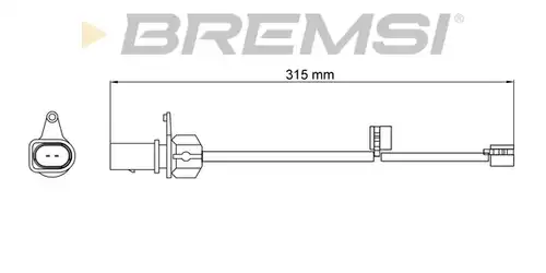 предупредителен контактен сензор, износване на накладките BREMSI WI0946