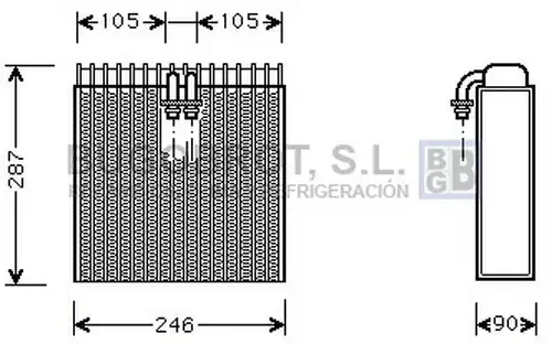 изпарител, климатична система BUGOBROT 70-AIV031