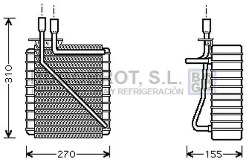 изпарител, климатична система BUGOBROT 70-FDV348