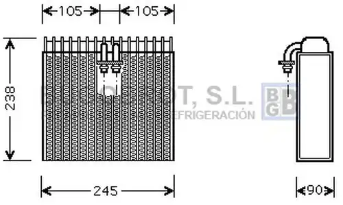 изпарител, климатична система BUGOBROT 70-LCV007