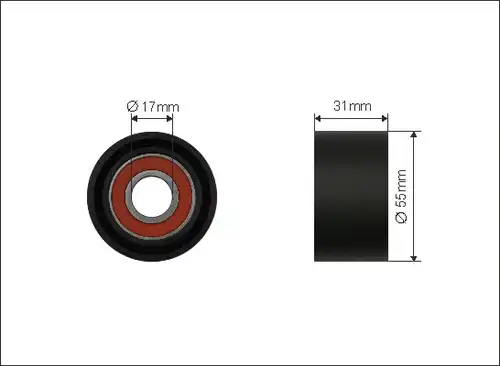 обтящна ролка, пистов ремък CAFFARO 500345