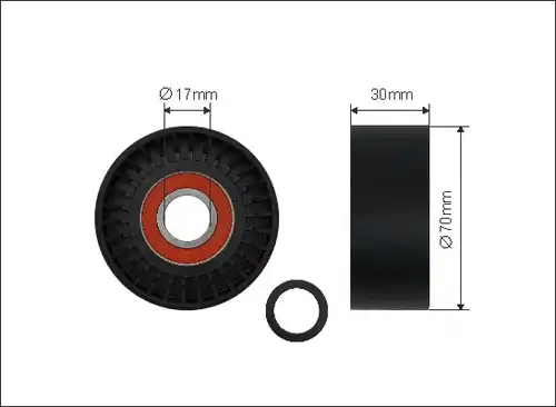 обтящна ролка, пистов ремък CAFFARO 500381