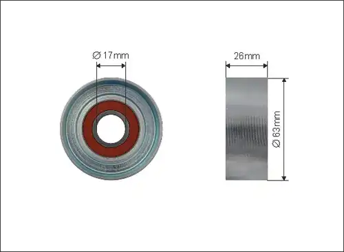 обтящна ролка, пистов ремък CAFFARO 500554