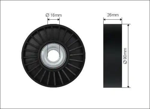 обтящна ролка, пистов ремък CAFFARO 500563
